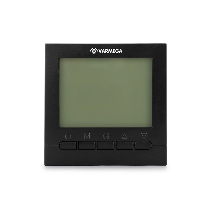 Комнатный термостат (терморегулятор) Varmega VM19222, 5-60 °С, 230 В, проводной, черный