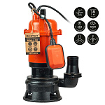 Насос дренажнo-фекальный Skiper WQ8-1.5X (с измельчителем, 1500 Вт, 250 л/мин, чугун, попл.выкл)