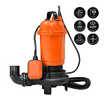 Насос дренажнo-фекальный Skiper WQ10-2 (с измельчителем, 2000 Вт, 18 м3/ч, напор до 10 м, попл.выкл)
