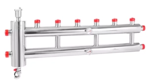 Гидравлический разделитель с воздухоотводчиком, совмещенный с коллектором 3+1 выхода VIEIR (HS3.1A)