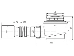 Сифон для душевого поддона АНИПласт E415C 1 1/2 дюйма 50 мм с гибкой трубой 40х50 мм (E415C)