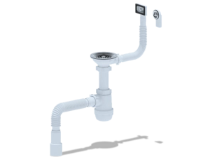 Сифон для мойки АНИПласт Грот A0145DIY 3 1/2 дюйма 40 мм с переливом и гибкой трубой 40х40/50 мм (A0145DIY)
