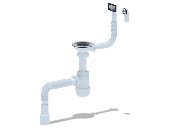 Сифон для мойки АНИПласт Грот A0145DIY 3 1/2 дюйма 40 мм с переливом и гибкой трубой 40х40/50 мм (A0145DIY)