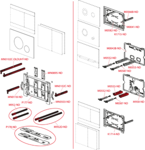 Кнопка управления для скрытых систем инсталляции, alunox-мат Alcaplast FUN FLAT