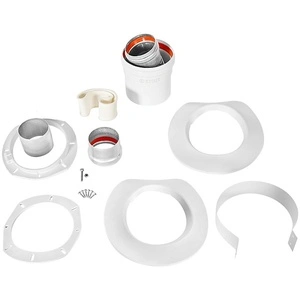 Адаптер подключения STOUT УНИВЕРСАЛЬНЫЙ вертик. традиц. коакс. D60(м-м)/100(п-м) (хомут, фланец, втулка, адаптер) кроме Immergas, Navien D75/100 стар.