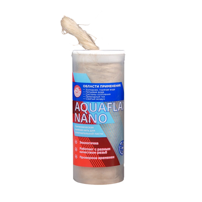 (61128) Aquaflax nano, сантехническая льняная нить ЕВРО, стакан 40 гр