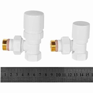 Комплект клапанов термостатических STOUT Design белый, угловой 1/2 (SVTDK-0002-000015W)