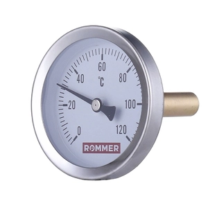 Термометр с гильзой ROMMER 63мм, длина штока 50мм (0-120 С) G1/2 (RIM-0001-635015)