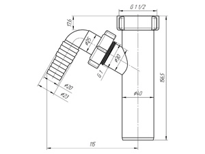 Отвод для стиральной машины АНИПласт M140 1 1/2 дюйма х 40 мм (M140)
