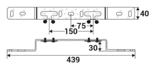 Крепление планка для пары водорозеток 75/150 с амортизаторами VIEIR (VP22)