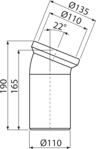 Колено для унитаза 22° AlcaPlast A90-22