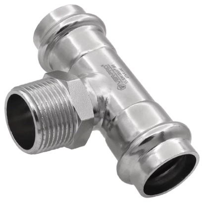 Тройник с переходом на НР из нержавеющей стали VIEIR VER-PRO (VPTM)