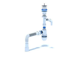 Сифон для раковины АНИПласт C1315 1 1/4 дюйма 40 мм с отводом для стиральной машины с гибкой трубой 40х40/50 мм (C1315)