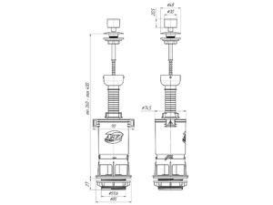 Арматура спускная АНИПласт WC7040M шток ручка металлизированная (WC7040M)