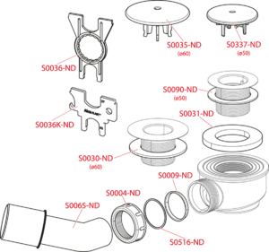 Сниженный сифон для душевого поддона, хром AlcaPlast A471CR-50