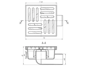 Трап для душа АНИПласт TA5110 горизонтальный нерегулируемый с выпуском 50 мм и решеткой из пластика 150х150 мм (TA5110)