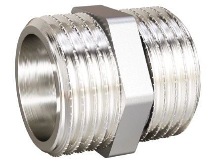 Ниппель прямой LD Pride НР/НР латунь НИКЕЛЬ