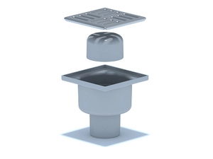 Трап вертикальный нерегулируемый АНИПласт TA5202 выпуск 50 мм с решеткой из нержавеющей стали 100х100 мм (TA5202)