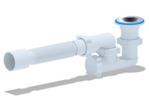 Сифон для душевого поддона АНИПласт E215 1 1/2 дюйма 40 мм регулируемый с гибкой трубой 40х50 мм (E215)