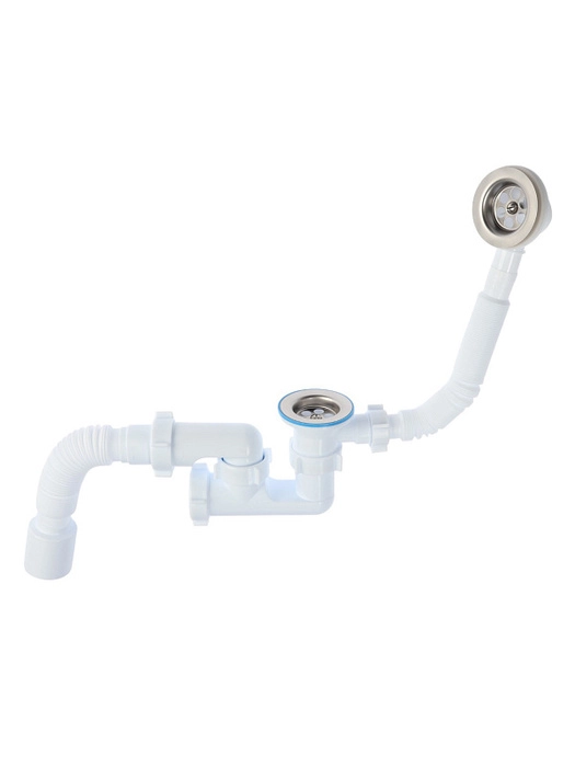 Сифон для ванны АНИПласт Варяг C6255 1 1/2 дюйма 40 мм регулируемый с гибкой трубой 40х50 мм (C6255)