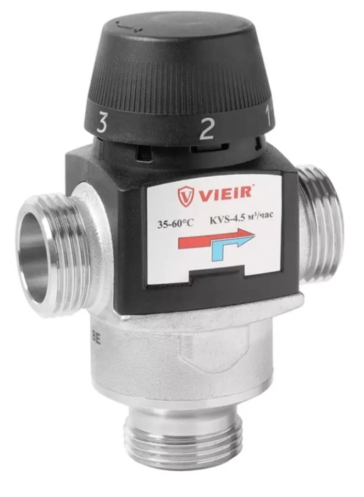 Термостатический смесительный клапан VIEIR 1″ 35-60°C Kvs-4,5 (VR201)