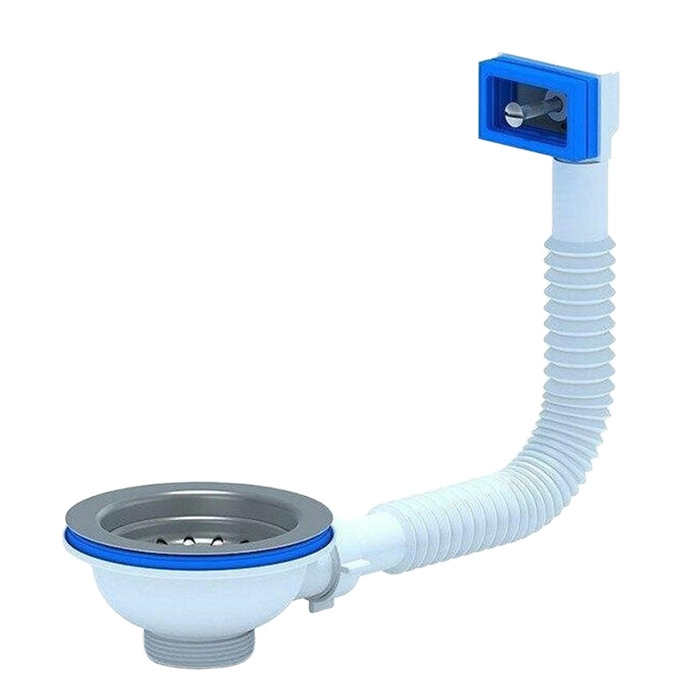 Перелив гибкий для мойки АНИПласт N305S с прямоугольным вертикальным корпусом 3 1/2 дюйма (N305S)