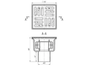 Трап для душа АНИПласт TQ5202 DN50 вертикальный нерегулируемый с сухим затвором и решёткой из нержавеющей стали 100х100 мм (TQ5202)