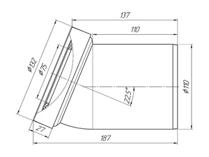 Труба фановая АНИПласт 110 мм 22,5 градуса (W2220)