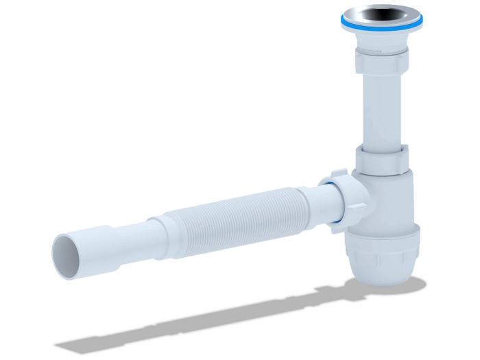 Cифон для раковины АНИПласт Юнг BM1015 1 1/4 дюйма 32 мм c гибкой трубой 32х32/40 мм (BM1015)
