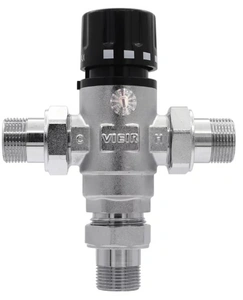 Термостатический смесительный клапан VIEIR 1/2" 35-60°С с американками (VR173)