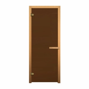 Дверь для бани стеклянная Везувий 1900х700 (Бронза Матовая, 6мм, 2 петли) (ХВОЯ)