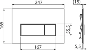 Кнопка управления для скрытых систем инсталляции, GUN METAL-мат Alcaplast M57-GM-M