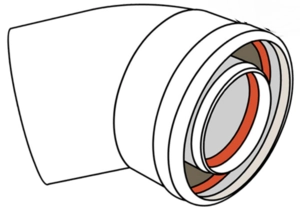 Отвод коаксиальный 45° M/F Ø60/100 Ariston 3318004