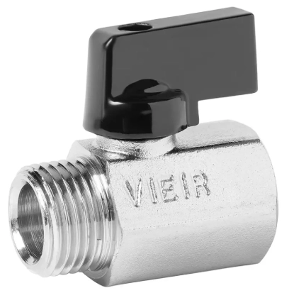 Кран мини в/н VIEIR 1/2″ Черная ручка (VR171)