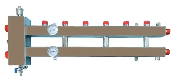 Гидравлический разделитель совмещенный с коллектором из нержавеющей стали квадратный профиль 3+1 выхода VIEIR (VHSK25-3.1-A)