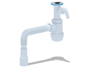 Сифон для мойки АНИПласт Грот A2015 1 1/2 дюйма 40 мм с отводом для стиральной машины с гибкой трубой 40х40/50 мм (A2015)