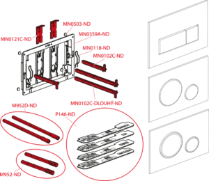 Кнопка управления для скрытых систем инсталляции, черный-мат Alcaplast M678 THIN