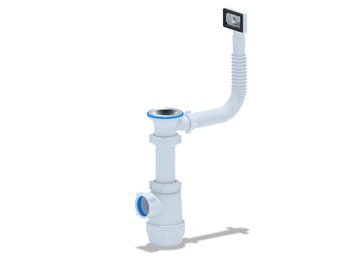 Сифон для мойки АНИПласт Грот A0140S 1 1/2 дюйма 40 мм с гибким переливом (A0140S)