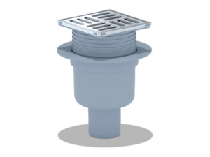 Трап для душа АНИПласт TQ5702 DN50 вертикальный регулируемый с сухим затвором и решёткой из нержавеющей стали 100х100 мм (TQ5702)