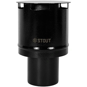 Оголовок вертикальный с ветрозащитой сварной традиц. D80(п) ЧЕРНЫЙ узкий STOUT (SCR-0080-800011)