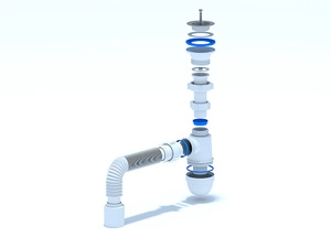 Сифон для мойки АНИПласт C0110 1 1/2 дюйма 40 мм с гибкой трубой 40х50 мм (C0110)
