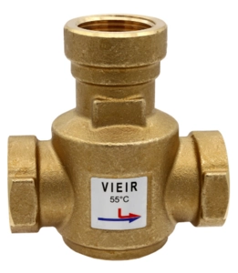 Трехходовой термостатический антиконденсационный клапан VIEIR 1″ 55°C Kvs-9 (VR238A)