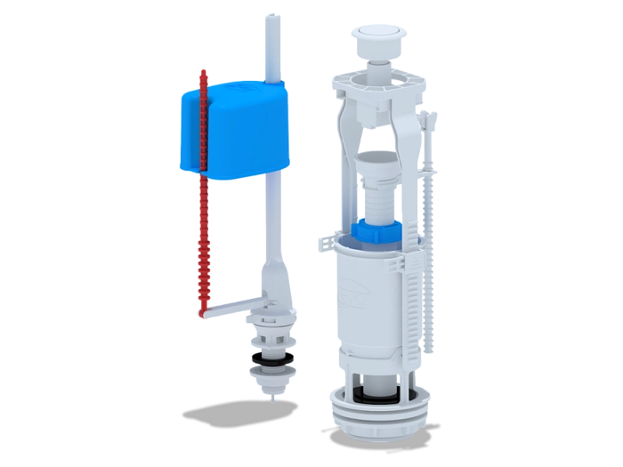 Набор с нижней подводкой АНИПласт WC6550 1/2 дюйма с пластиковым штуцером эконом кнопка белая (WC6550)