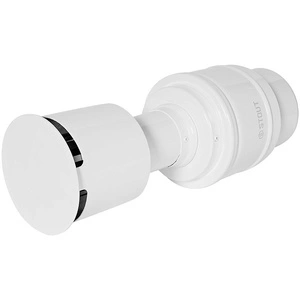 Оголовок STOUT вертикальный с ветрозащитой традиц. коакс. D60(п)/100(п) БЕЛЫЙ узкий