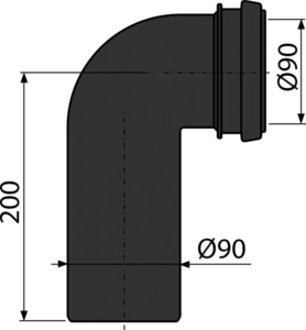Колено стока, комплект DN90/90 AlcaPlast M908