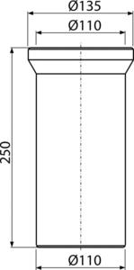 Патрубок для унитаза 250 мм AlcaPlast A91-250