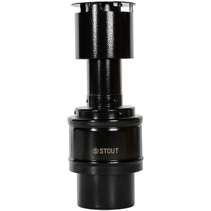 Оголовок вертикальный STOUT с ветрозащитой конденсац. коакс. D60(п)/100(п) ЧЕРНЫЙ узкий (SCR-8610-800011)
