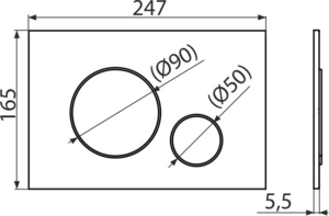 Кнопка управления для скрытых систем инсталляции, черный-мат Alcaplast M678 THIN