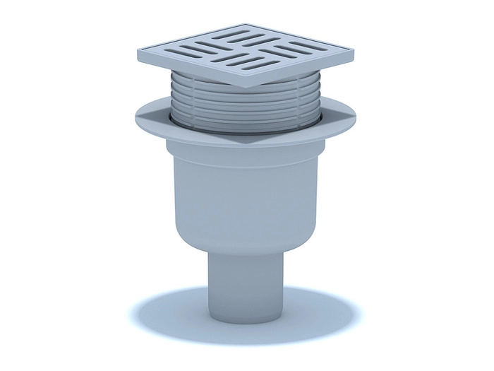 Трап вертикальный регулируемый АНИПласт TA5704 выпуск 50 мм с решеткой из пластика 100х100 мм (TA5704)