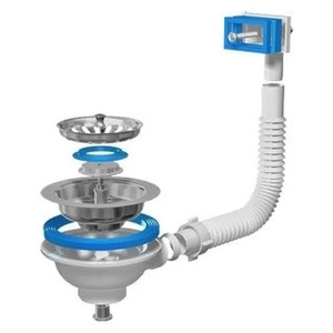 Перелив гибкий для мойки АНИПласт N305S с прямоугольным вертикальным корпусом 3 1/2 дюйма (N305S)